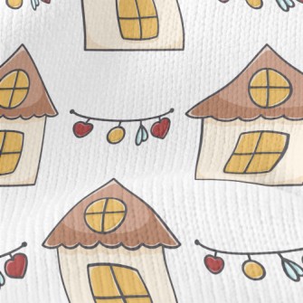 Hand Drawn Cute House And Chri Stretch Jersey