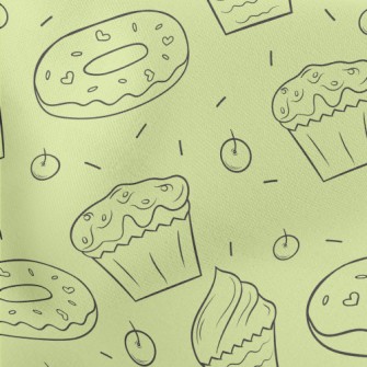 Simple Cupcakes And Donuts Lightweight Cotton Poplin