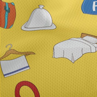 Hotel Service Pattern Athletic Mesh Flat Back