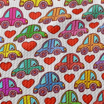Colorful Love Car Birdseye Piqué