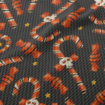 Skull Face Candy Cane Birdseye Piqué