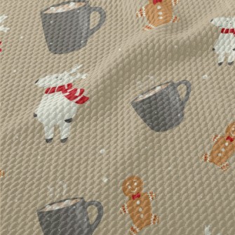 Gingerbread Man And Little Elk Birdseye Piqué