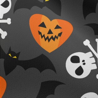Pumpkin Face Bat Skull Chiffon