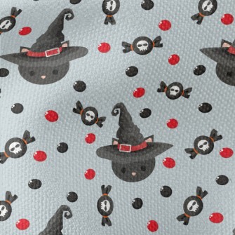 Black Cat In Witch Hat Waterproof Canvas