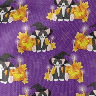 Witch Cat And Evil Pumpkin Waterproof Canvas