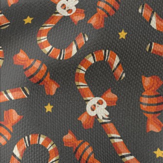 Skull Face Candy Cane Waterproof Canvas
