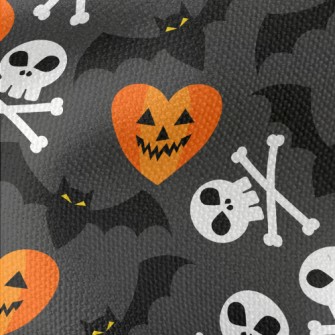 Pumpkin Face Bat Skull Waterproof Canvas