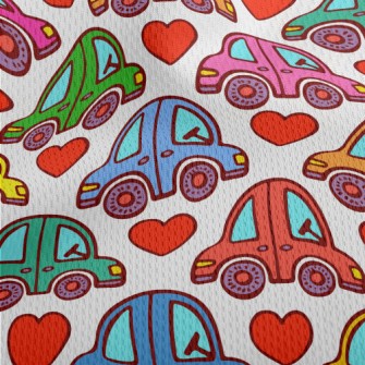 Colorful Love Car Athletic Mesh Flat Back