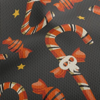 Skull Face Candy Cane Athletic Mesh Flat Back