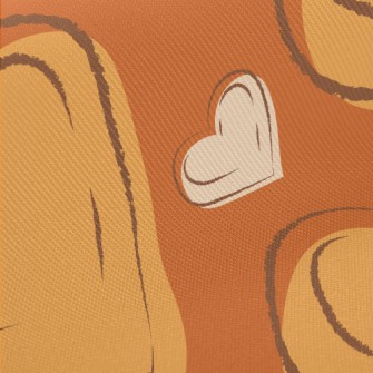 Line Art Love Heart Twill