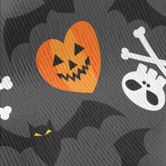 Pumpkin Face Bat Skull Standard Corduroy