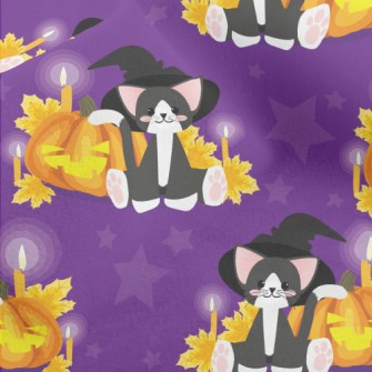Witch Cat And Evil Pumpkin Micro Fleece