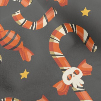 Skull Face Candy Cane Micro Fleece