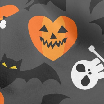 Pumpkin Face Bat Skull Micro Fleece