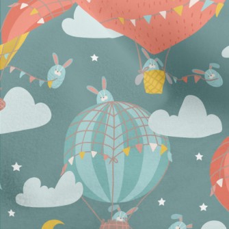 Huge Colorful Hot Air Balloon Micro Fleece