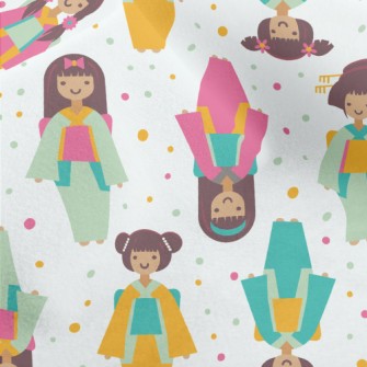 Japanese Kimono Girl Micro Fleece