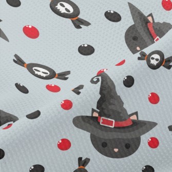 Black Cat In Witch Hat Piqué