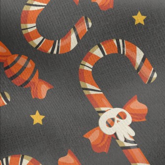 Skull Face Candy Cane Jersey Backed Fleece