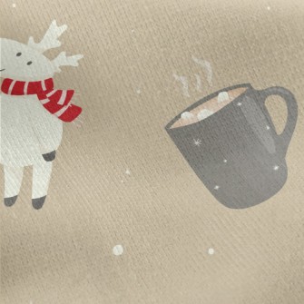 Gingerbread Man And Little Elk Jersey Backed Fleece