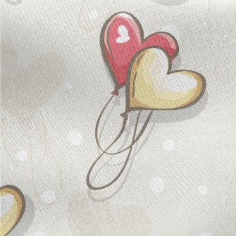 Love Balloon Rings Jersey Backed Fleece