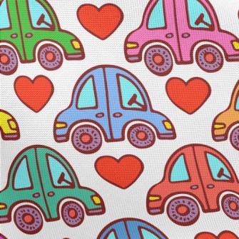 Colorful Love Car Pongee