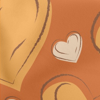 Line Art Love Heart Lightweight Cotton Poplin