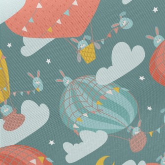 Huge Colorful Hot Air Balloon Midweight Cotton Poplin
