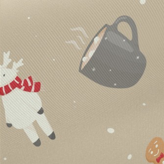 Gingerbread Man And Little Elk Midweight Cotton Poplin