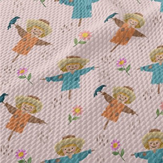 Cute Scarecrow With Hat Birdseye Piqué