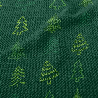 Crayon Outline Christmas Tree Birdseye Piqué