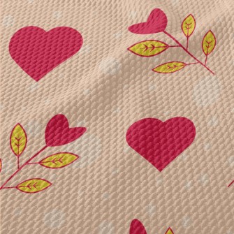 Heart Shaped Small Flowers Birdseye Piqué