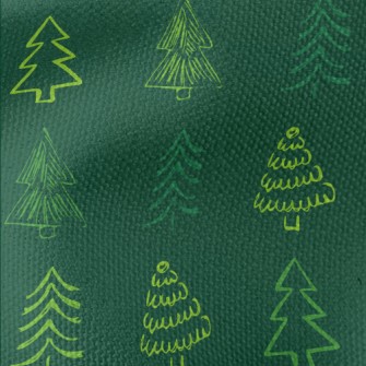 Crayon Outline Christmas Tree Waterproof Canvas