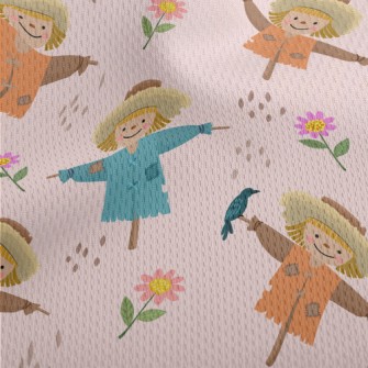 Cute Scarecrow With Hat Athletic Mesh Flat Back