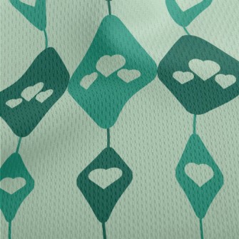 Heart Shaped Hanging Curtain Athletic Mesh Flat Back