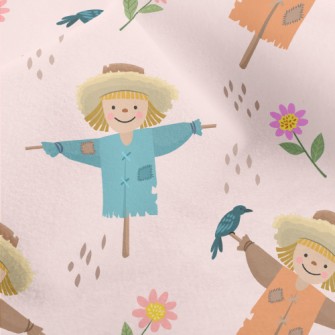 Cute Scarecrow With Hat Micro Fleece