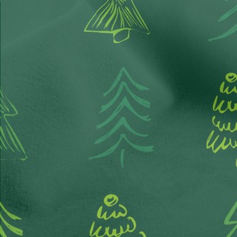 Crayon Outline Christmas Tree Micro Fleece