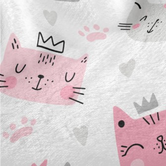 Cute Cat With Closed Eyes Minky