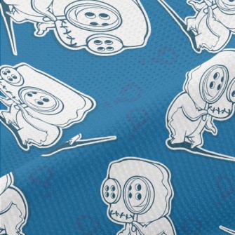 Scary Button Monster Piqué