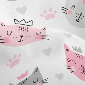 Cute Cat With Closed Eyes Lightweight Performance Linen