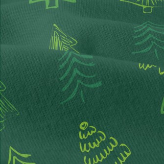 Crayon Outline Christmas Tree Modern Jersey