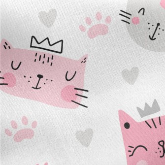 Cute Cat With Closed Eyes Jersey Backed Fleece