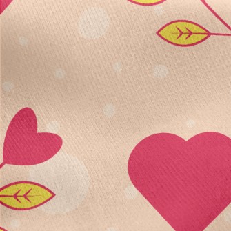 Heart Shaped Small Flowers Jersey Backed Fleece