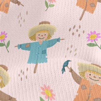 Cute Scarecrow With Hat Stretch Jersey