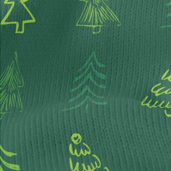 Crayon Outline Christmas Tree Stretch Jersey