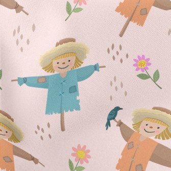 Cute Scarecrow With Hat Lightweight Cotton Poplin