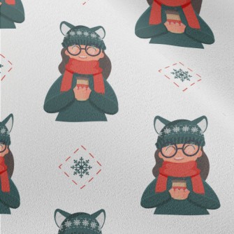 Cute Cat Fur Hat Girl Chiffon