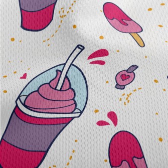 Strawberry Smoothie Popsicles Athletic Mesh Flat Back