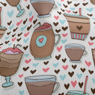 A Variety Of Coffee Drinks Athletic Mesh Flat Back