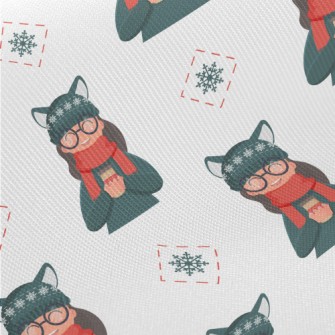 Cute Cat Fur Hat Girl Twill