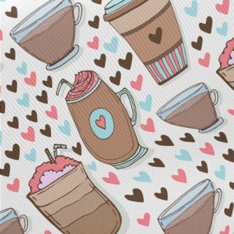 A Variety Of Coffee Drinks Twill